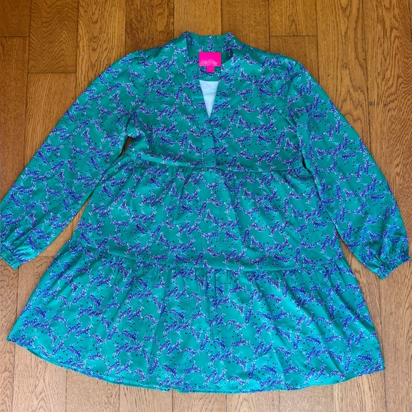 Lilly Pulitzer Winona Dress SZ S Everglades Green Heebee Zeebees - Picture 3 of 15